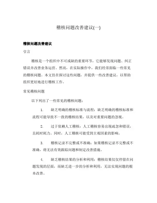 稽核问题改善建议(一)