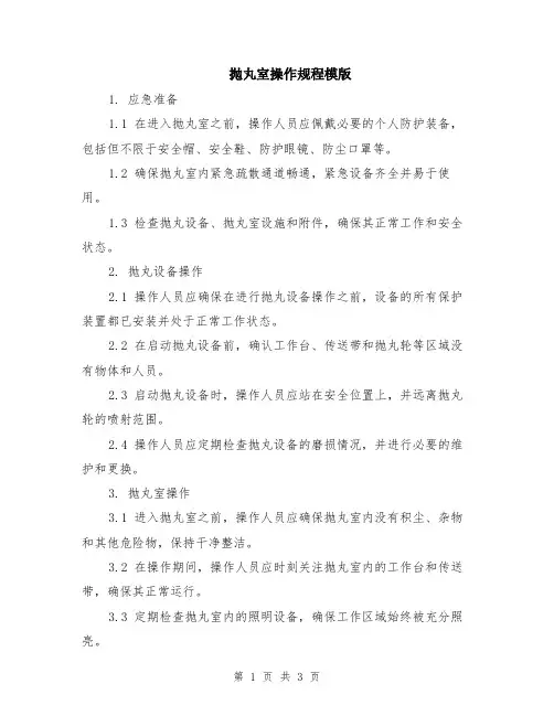 抛丸室操作规程模版