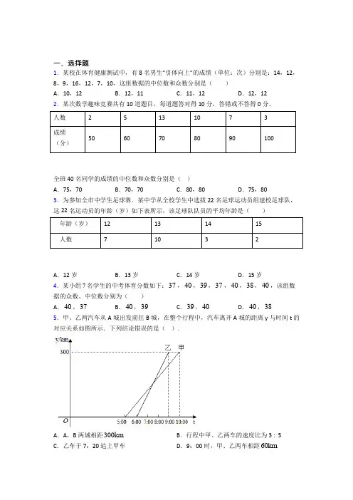 【苏科版】初二数学下期末试卷(带答案)