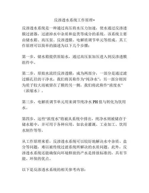 反渗透水系统工作原理+