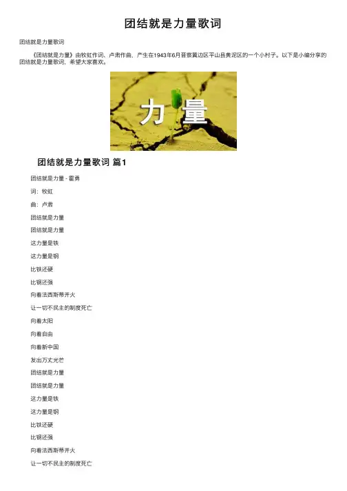 团结就是力量歌词