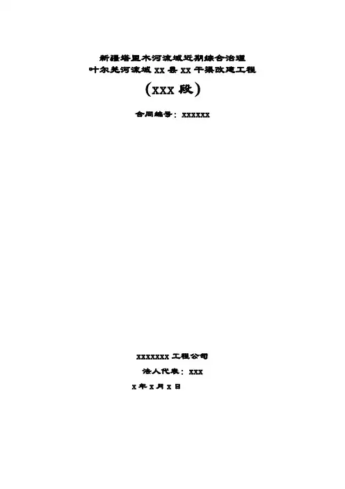 新疆某干渠改建工程施工组织设计