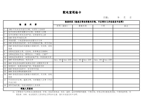 光伏电站巡检卡(模板)
