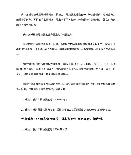 内六角螺钉标准