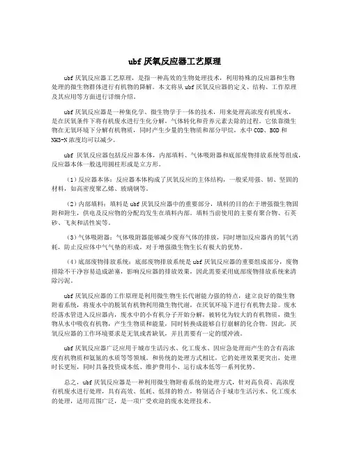 ubf厌氧反应器工艺原理