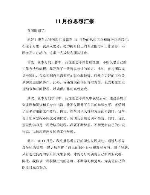 11月份思想汇报