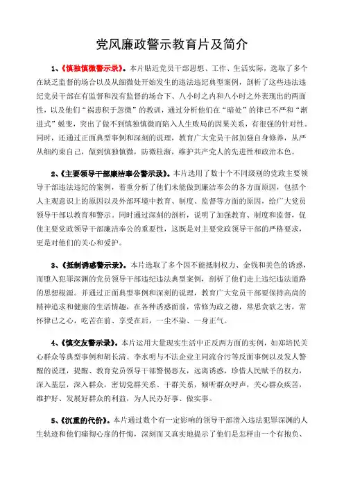 党风廉政建设警示教育片