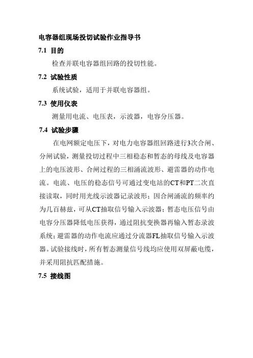电容器组现场投切试验作业指导书