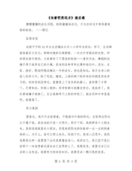 《向着明亮远方》读后感（2篇）