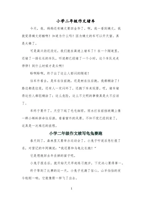 小学二年级作文堵车