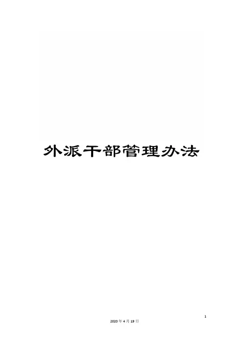 外派干部管理办法
