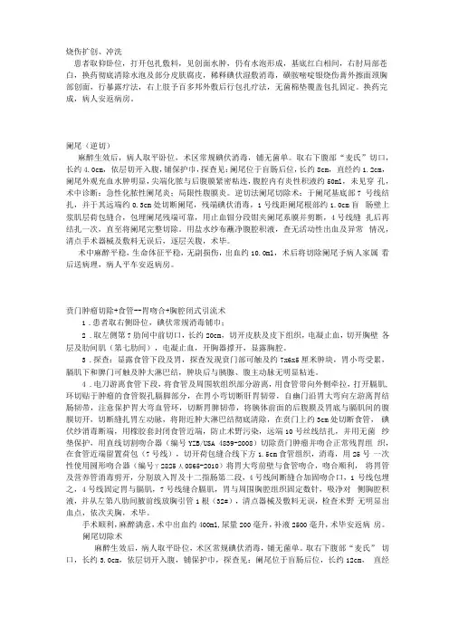 普外科常见手术记录系列