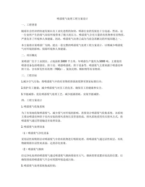 喷漆废气处理工程方案设计