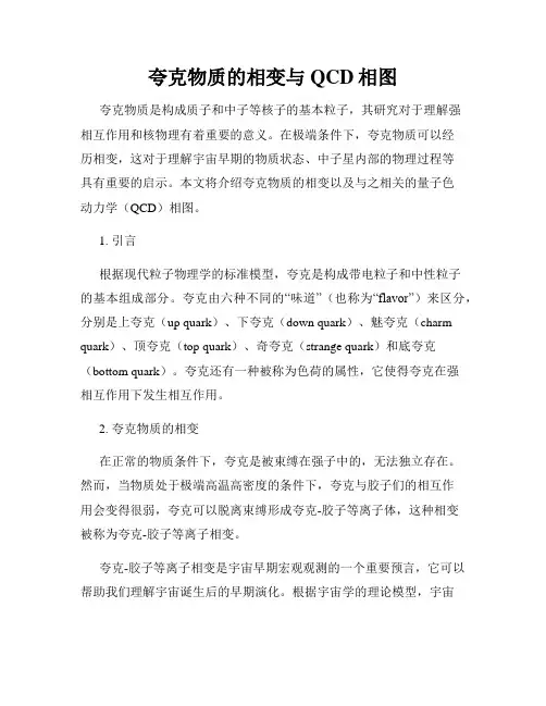 夸克物质的相变与QCD相图