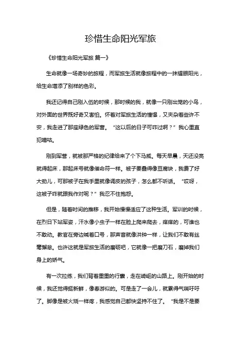 珍惜生命阳光军旅