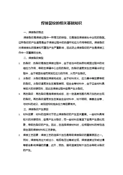 焊接裂纹的相关基础知识
