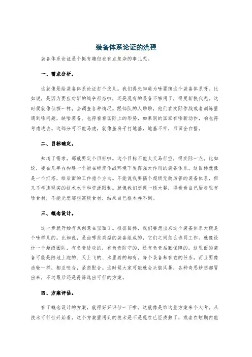 装备体系论证的流程