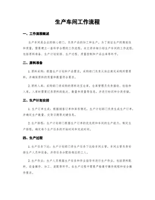 生产车间工作流程