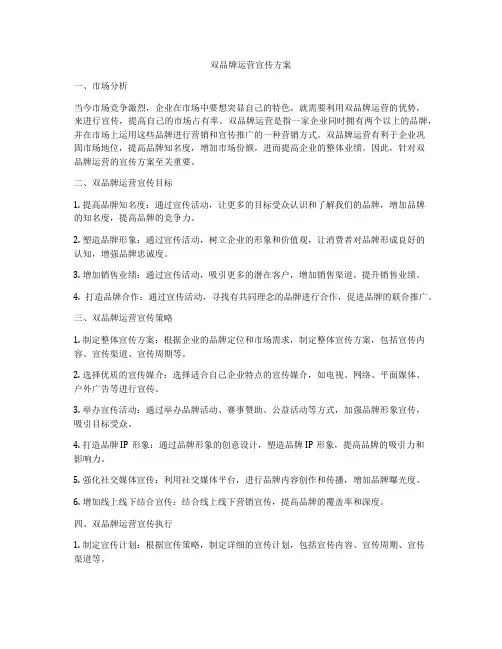 双品牌运营宣传方案