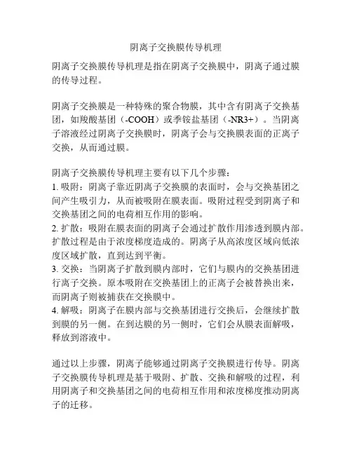 阴离子交换膜传导机理