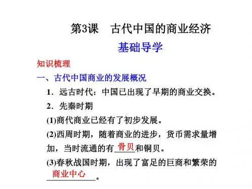 高一历史古代中国的商业经济(教学课件2019)