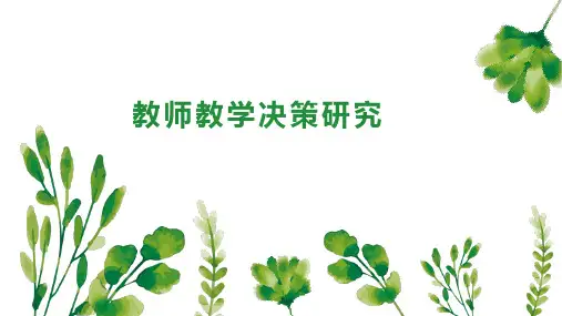 教师教学决策研究
