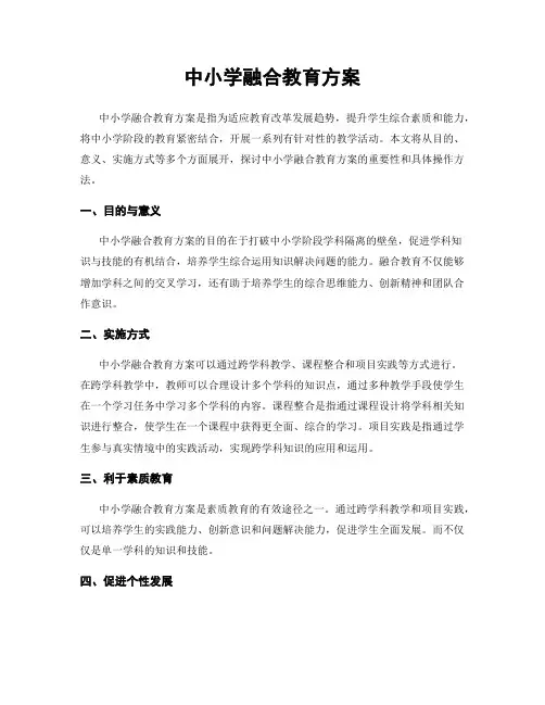中小学融合教育方案