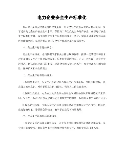 电力企业安全生产标准化