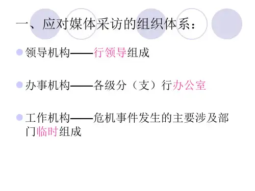 内训师演讲：新闻媒体采访应对——中国XX银行媒体管理办法