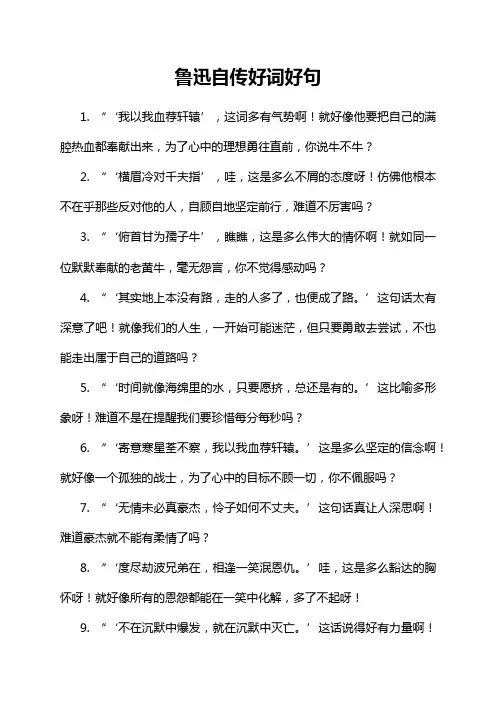鲁迅自传好词好句