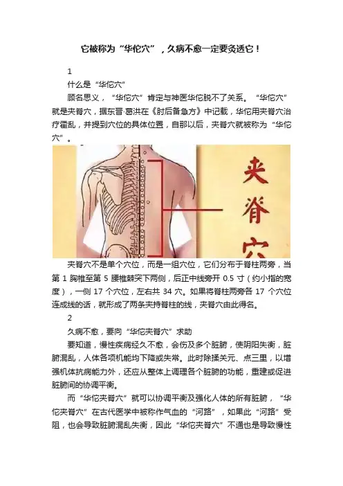 它被称为“华佗穴”，久病不愈一定要灸透它！