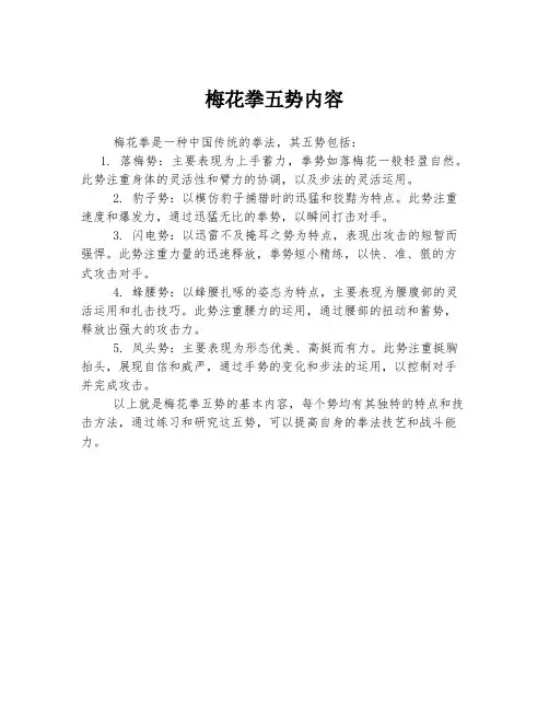 梅花拳五势内容