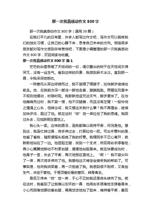 那一次我真感动作文800字