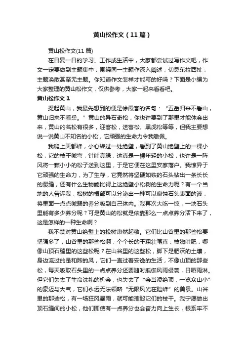 黄山松作文（11篇）