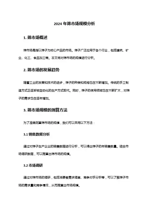 2024年筛市场规模分析