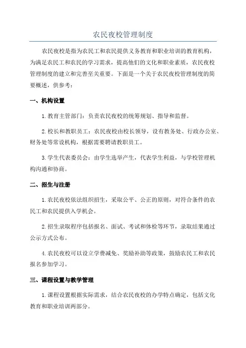 农民夜校管理制度