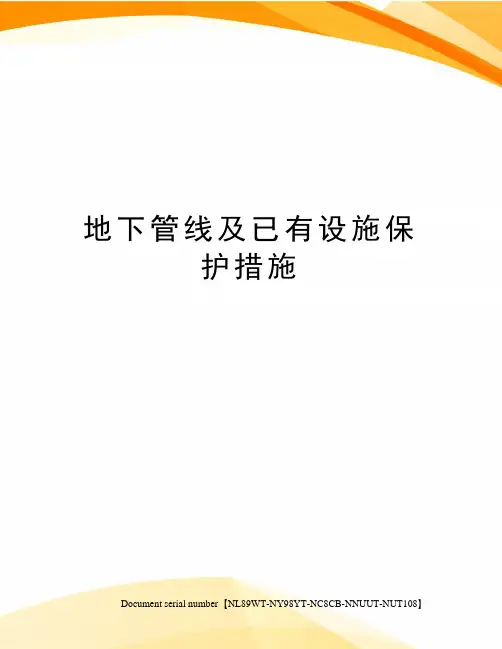 地下管线及已有设施保护措施
