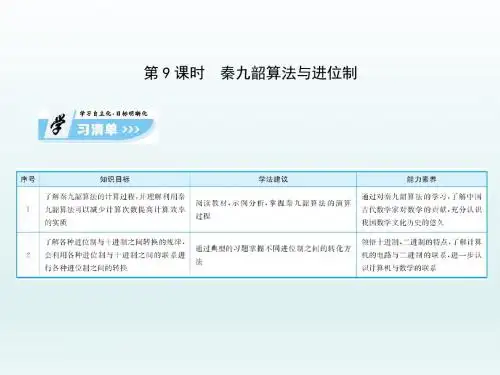 高中数学人教A版必修三 1.3.2 秦九韶算法与进位制 课件(73张) (1)