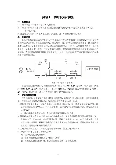 电力系统实验 最新版