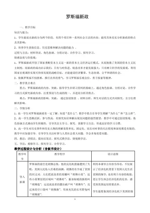 《罗斯福新政》教案