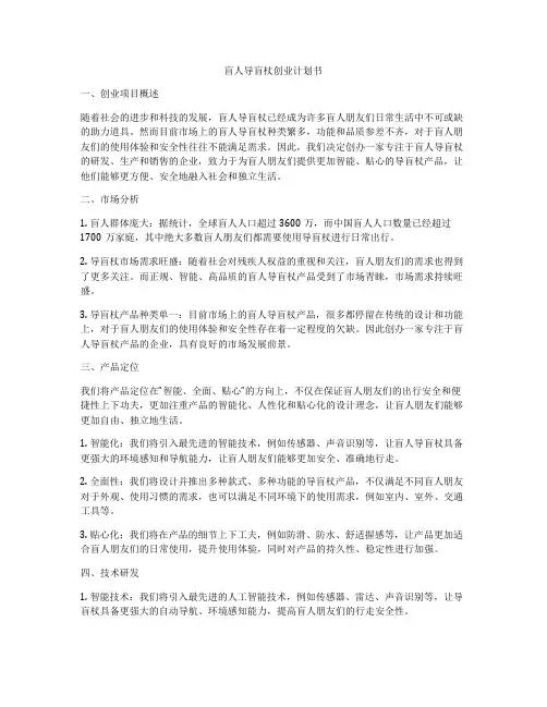 盲人导盲杖创业计划书