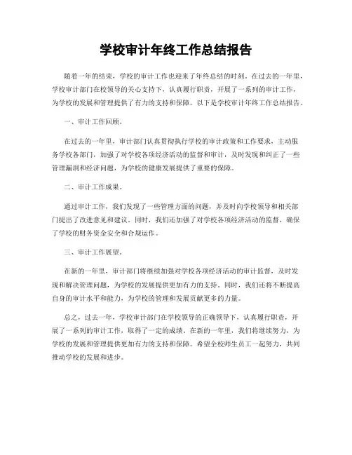 学校审计年终工作总结报告
