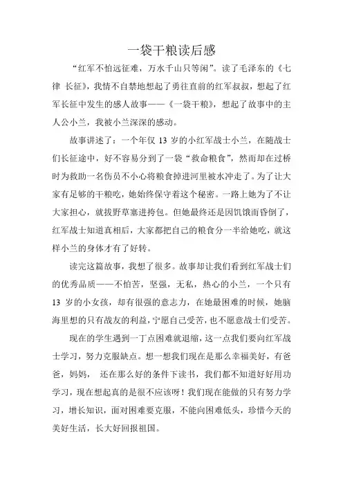 一袋干粮读后感
