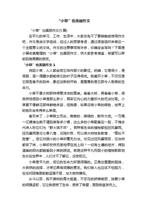 “小草”也美丽作文（5篇）