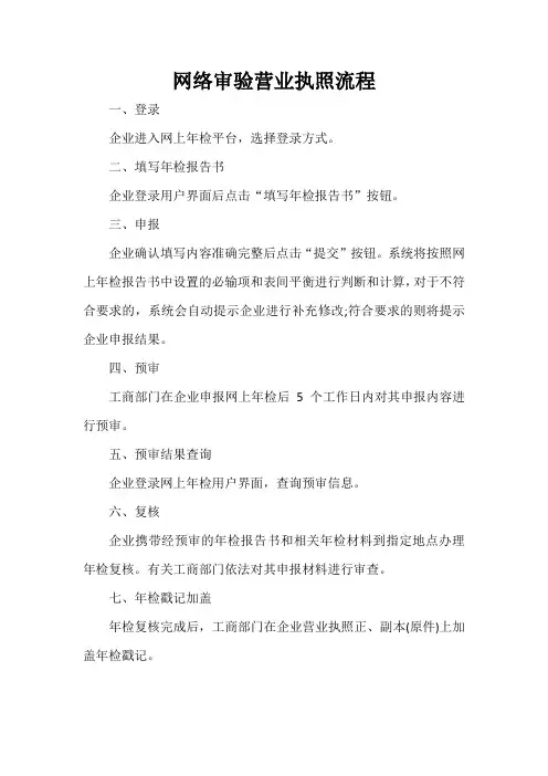 网络审验营业执照流程