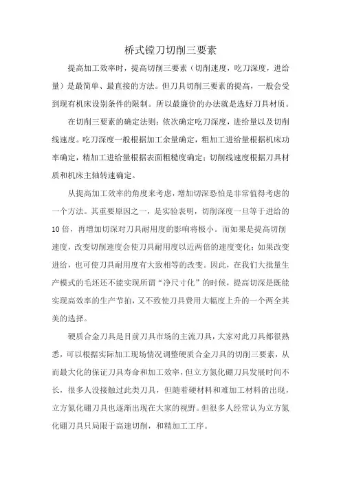 桥式镗刀切削三要素
