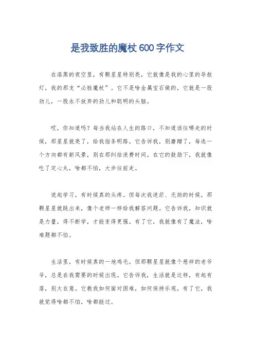 是我致胜的魔杖600字作文