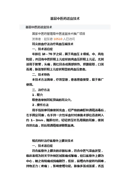 基层中医药适宜技术