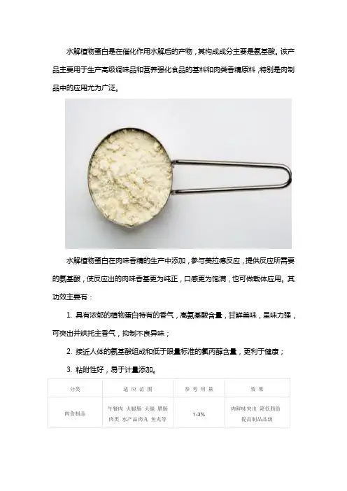 水解植物蛋白在肉制品的作用
