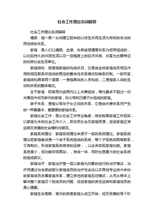 社会工作理论名词解释